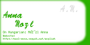 anna mozl business card